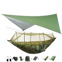 Hamac De Randonnée Durable Hamac De Camping Portable Hamac De Randonnée Avec Couvrepluie De Moustiquaire -Motif 4