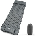 Matelas Gonflable de Camping Ultra Léger avec Oreiller – Le Compagnon Idéal pour Vos Aventures en Plein Air-Gris