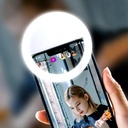 Anneau Lumineux pour Selfie 28 LED Avec 3 Niveaux de Luminosité Réglable -Blanc