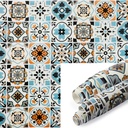 Papier Peint Autocollant avec Motifs Patchwork en Vinyle 60 cm x 5 m