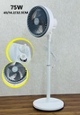  Ventilateur sur Pied 10" Moxie Air FS-25H 75W 3 Vitesses Oscillant Gris