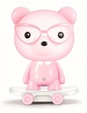 Veilleuse Pour Enfants - Forme Ours Tête Lumineuse-Rose