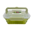 Lot de 3 Boîtes Alimentaires Rectangulaires avec Couvercles en Plastique Dure Sans BPA-Vert