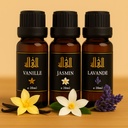 Pack de 3 Huiles Parfumées Vanille & Jasmin & Lavande 3 Flacons x 20 ml
