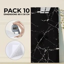 Pack de 10 Panneaux PVC Autocollant  Alternative Au Marbre 60 x 30 cm - WMB-033 - Noir
