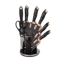 BOBSSEN Ensemble De Couteaux De Cuisine 9 Pièces Avec Support-Noir