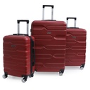 TEC TAKE VALISE Serie De 3 Valises Abs Modèle 3-Rouge Bordeaux
