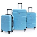 TEC TAKE VALISE Serie De 3 Valises Abs Modèle 3-Bleu ciel 