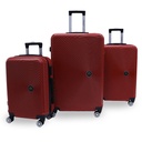 TEC TAKE VALISE Serie De 3 Valises Abs Modèle 1-Rouge Bordeaux