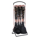 Lot De 6 Ustensiles De Cuisine avec support-Noir