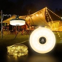 Lampe d’Extérieur Multifonctionnelle 3-en-1 avec Guirlande LED RGB 10 M Rechargeable