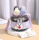 Gourde Enfant Violet 1000 ml Sans BPA – Motif Lapin & Ours