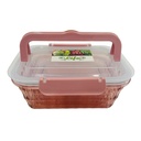 Lot de 3 Boîtes Alimentaires Rectangulaires avec Couvercles en Plastique Dure Sans BPA-Saumon