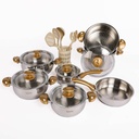 Service Inox Hascevher 18 pièces Doré