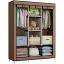 Armoire de Rangement Multifonctionnelle Avec Housse En Tissu Marron 170 x 130 x 45 cm 10 Compartiments