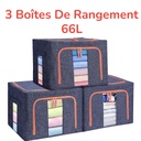 Pack De 3 Boites De Rangement 66L En Bleu Modèle 1