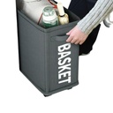 Panier à Linge Et De Rangement Pliable Avec 4 Roues 40 x 20 x 35 cm En Gris Charbon