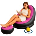 Canapé Gonflable Avec Repose-Pied – Pliable et Portable En Rose  Avec Pompe