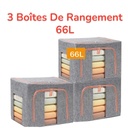 Pack De 3 Boites De Rangement 66L En Gris Modèle 1