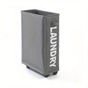 Grand Panier de Rangement Paniers à Linge Pliable avec 4 Roues 58 x 40 x 20 Cm-Gris charbon