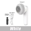 Eliminateur de Peluches Electrique Rechargeable pour Vêtements Mo-Blanc