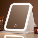 Miroir de Maquillage LED Portable Tactile 3 Niveaux – Rechargeable USB, Éclairage Réglable