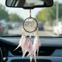 Dream Catcher Rose Bébé Avec Plumes Douces et Perles