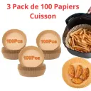 3 Pack de 100 Papiers de Cuisson Ronds Pour Friteuse à Air de 16 cm