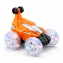 Voiture Télécommandée Stunt 360° avec Roues Lumineuses – Stunt Car RC Acrobatie pour Enfants-Orange