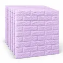 Pack de 10 Panneaux Muraux Adhésifs Anti-Humidité 3D - 77 * 70 - Violet