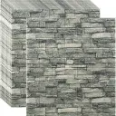 Pack de 10 Panneaux Muraux 3D Autocollants Effet Pierre Gris 70 × 77 cm – Anti-Humidité