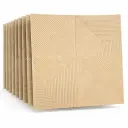 Pack de 10 Panneaux Muraux 3D Adhésifs Beige – Motif Géométrique 70×70 cm