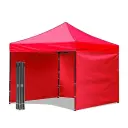 Tente Tonnelle Pliante Rouge 3 × 3 m – Imperméable Avec Parois