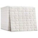 Pack de 10 Panneaux Muraux Adhésifs Anti-Humidité 3D - 77 * 70 cm-Blanc