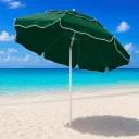 Parasol de Plage Double Toit Inclinable – 2,5 m –Vert