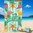 Serviette de Plage Microfibre Design Hello Summer Vert – 150 x 70 cm
