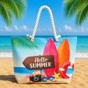 Sac de Plage – Motif Hello Summer 50 x 37 x 14 cm
