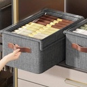 Boîte de Rangement Pliable 26L – Organisateur de Vêtements Imperméable avec Couvercle Transparent