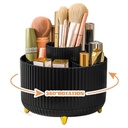 Organisateur de Maquillage Rotatif 360° –  5 Compartiments – Noir
