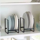 Pack de 2 Range-Assiettes Inoxydables Verticaux Noir – Organisateurs de Vaisselle pour Cuisine