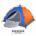 Tente Automatique 8 Places –  2,50 m x 2,50 x 1.65 m – Tente Portable de Camping avec Sac de Transport – Orange & Bleu