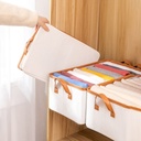 Panier de Rangement Pliable 27 L en Tissu Imperméable – Organisateur avec Poignées – 47 × 28 × 20 cm – Beige