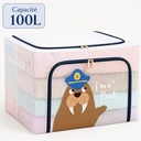 Boîte de Rangement Pliable 100 L 60x40x40cm – Motif I'm a Pirate Imprimé – Double Fermeture