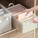 Panier de Rangement Transparent 27 L avec Poignées – Organisateur Pliable Imperméable – 48 × 28 × 20 cm