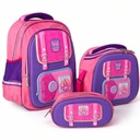 Ensemble Scolaire 3 Pièces Princesse Rose – Cartable, Trousse et Sac Repas – De la 1ʳᵉ à la 4ᵉ Année
