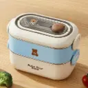 Boîte à Lunch Double Étage en Acier Inoxydable – 2 Compartiments - Baba Bear Bleu