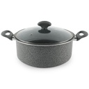 WINOX Faitout granite gris 28 cm avec couvercle