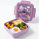 Lunch Box Enfant Stitch Violet – 3 Compartiments avec Fourchette-Cuillère 