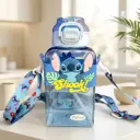 Gourde Stitch 750 ml en PVC avec Bandoulière – Bouteille d’Eau Enfant avec Sangle de Transport - Bleu