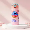 Gourde Isotherme Stitch en Acier Inoxydable 400 ml – Rose avec Paille Intégrée